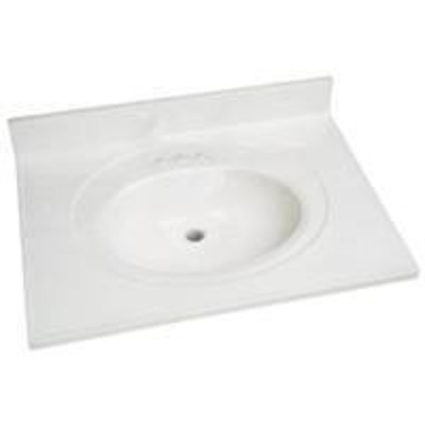 Fgi Foremost WW-2231 Vanity Top, 31 in OAL, 22 in OAW, Marble, White WW-2231